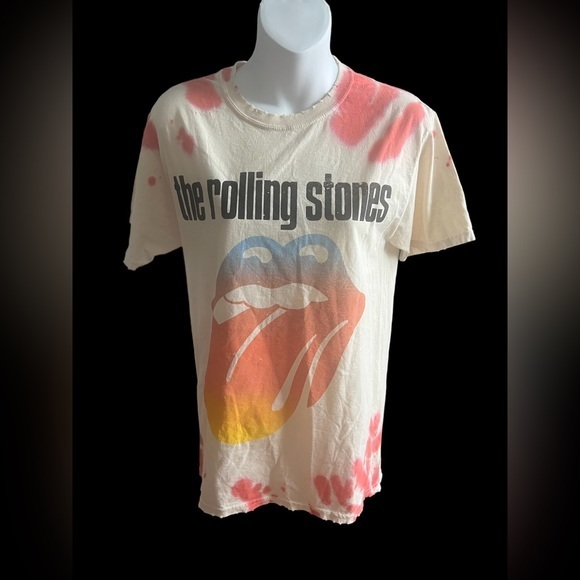 The Rolling‎ Stones Distressed Grunge Tie Dye Tee size medium NWOT - Picture 1 of 4